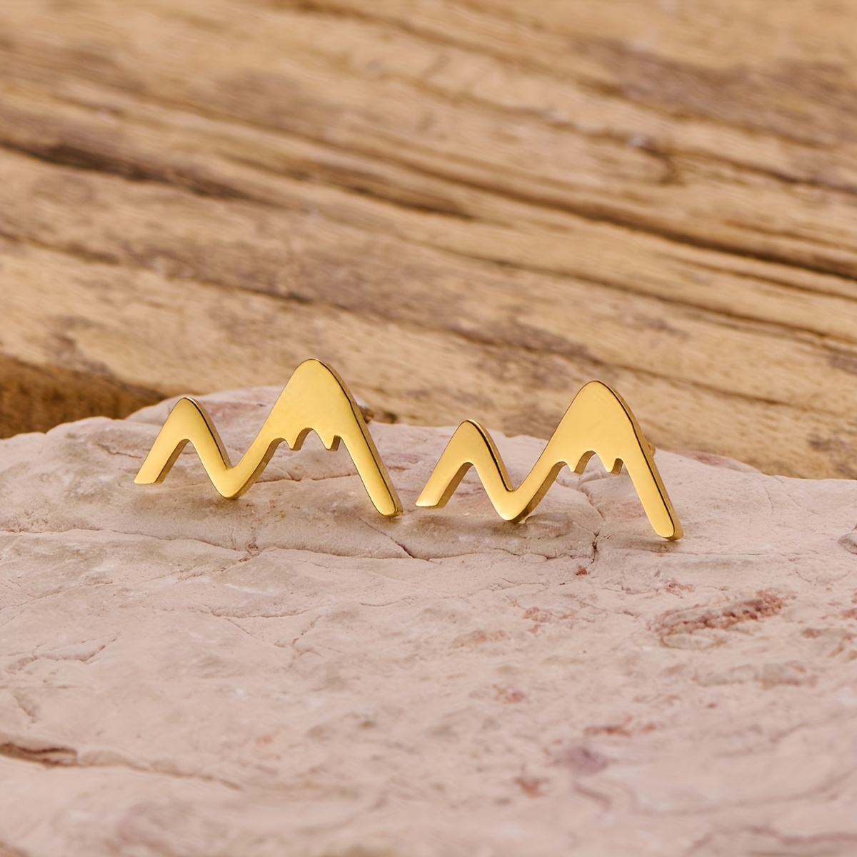 Men's Stainless Steel Mountain Peak Earrings — Gift for Him